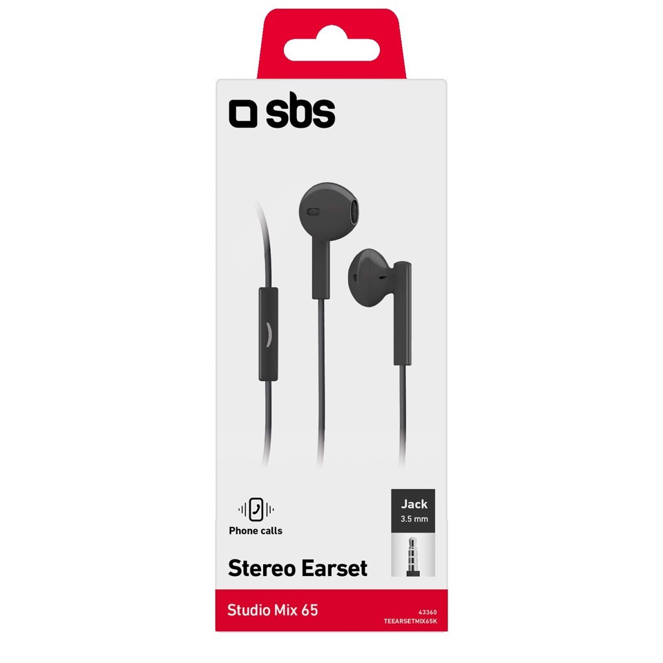 SBS Studio Mix 65 Auricolare Cablato In-ear Musica e Chiamate Nero