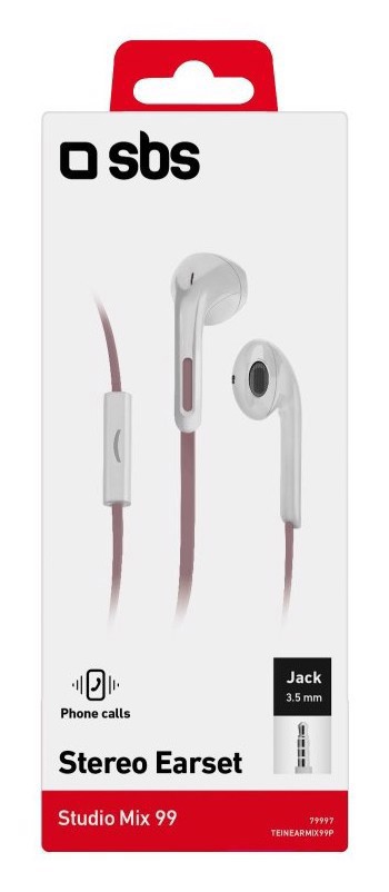 SBS Studio Mix 99 Cuffie Cablato In-ear Musica/Giornaliera Rosa