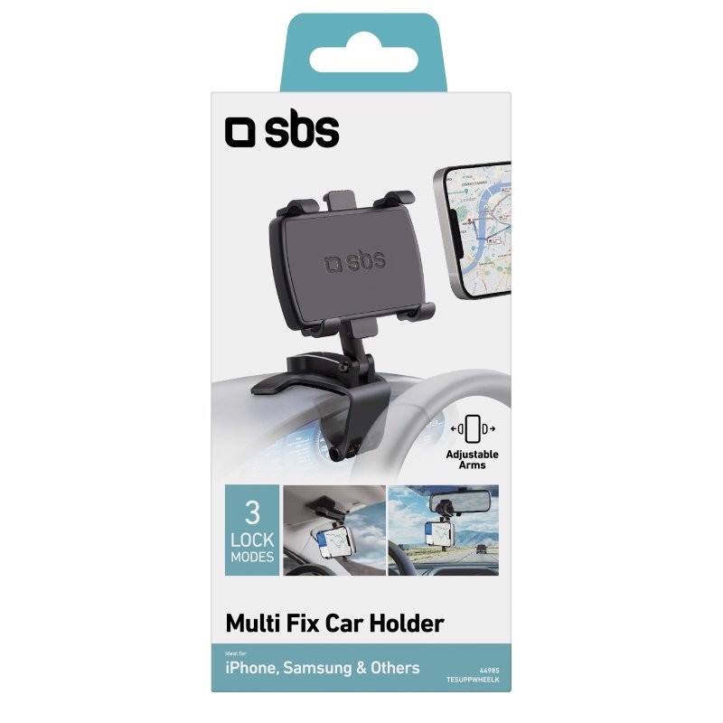 SBS Supporto orientabile per auto con gancio per smartphone fino a 7"