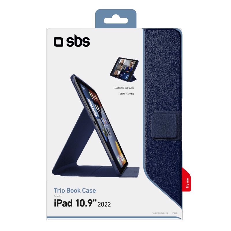 SBS TABKPROIPAD22B custodia per tablet 27,7 cm (10.9") Custodia a libro Blu