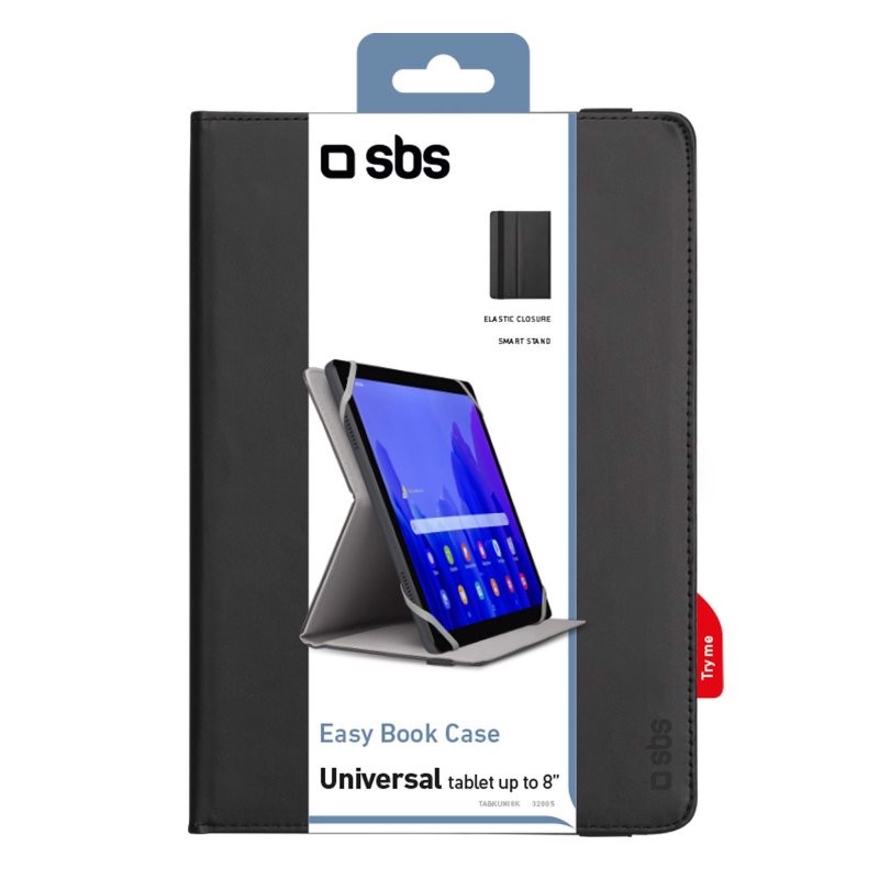 SBS TABKUNI8K custodia per tablet 20,3 cm (8") Custodia a libro Nero