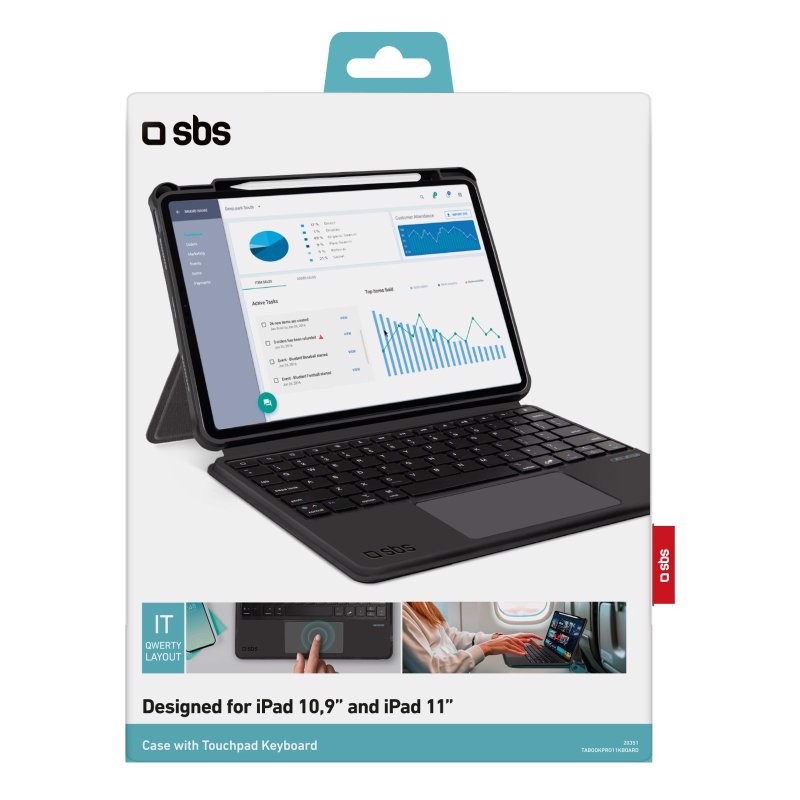 SBS TABOOKPRO11KBOARD tastiera per dispositivo mobile Nero Bluetooth QWERTY Italiano