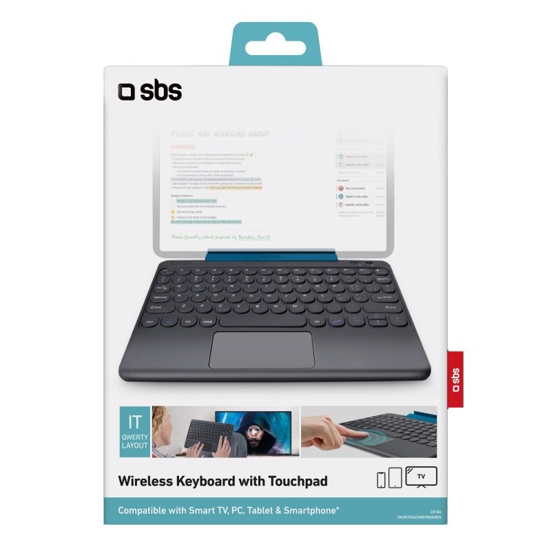 SBS TAUNITOUCHKEYBOARDS tastiera per dispositivo mobile Nero USB tipo-C QWERTY Italiano