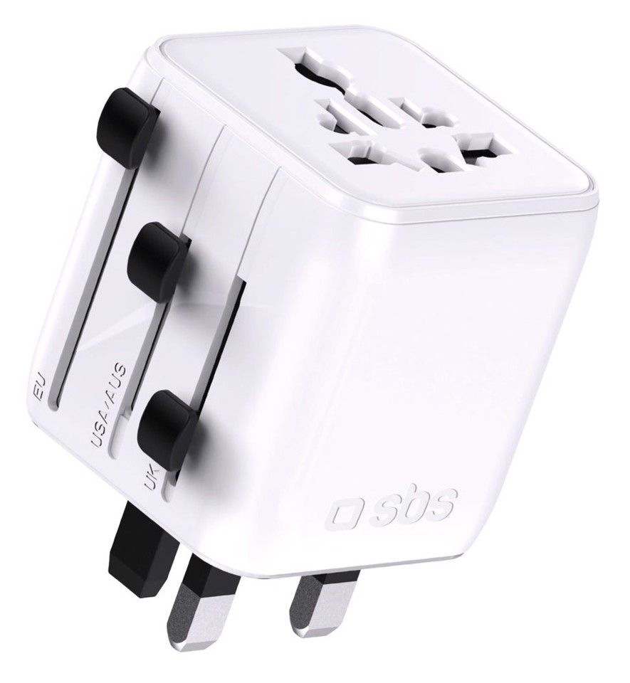 SBS TEADAPTUNI adattatore per presa di corrente Universale Bianco