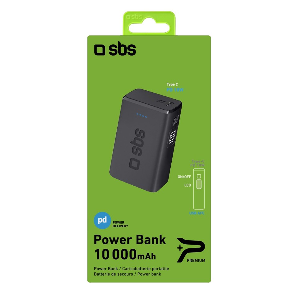 SBS TEBB10000MIPDK batteria portatile Ioni di Litio 10000 mAh Nero