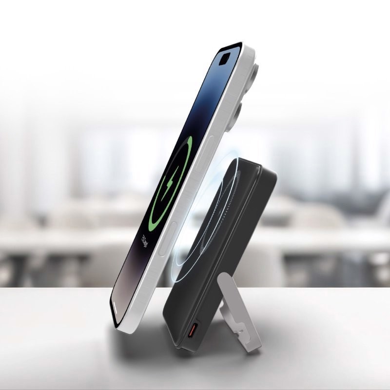 SBS TEBB5000MAGSTAND batteria portatile 5000 mAh Carica wireless Nero