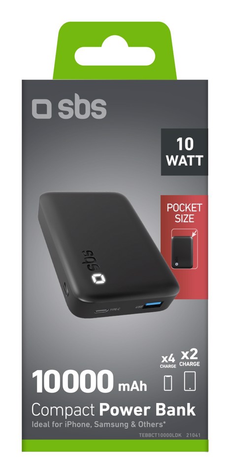 SBS TEBBCT10000LDK batteria portatile Polimeri di litio (LiPo) 10000 mAh Nero
