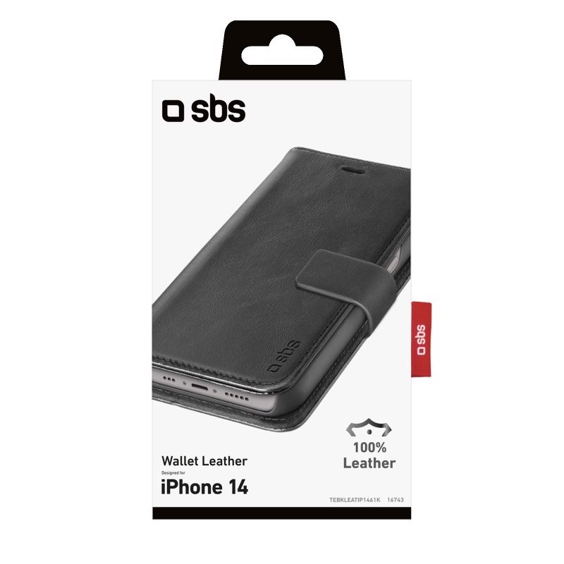 SBS TEBKLEATIP1461K custodia per cellulare 15,5 cm (6.1") Custodia a borsellino Nero