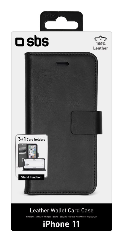 SBS TEBKLEATIP6119K custodia per cellulare 15,5 cm (6.1") Custodia a borsellino Nero