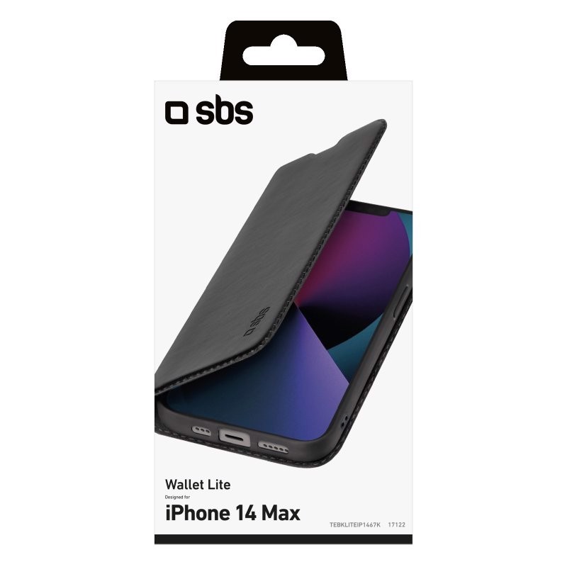 SBS TEBKLITEIP1467K custodia per cellulare 17 cm (6.7") Custodia a borsellino Nero