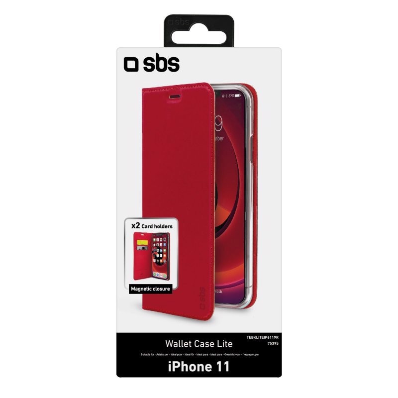 SBS TEBKLITEIP6119R custodia per cellulare 15,5 cm (6.1") Custodia a libro Rosso