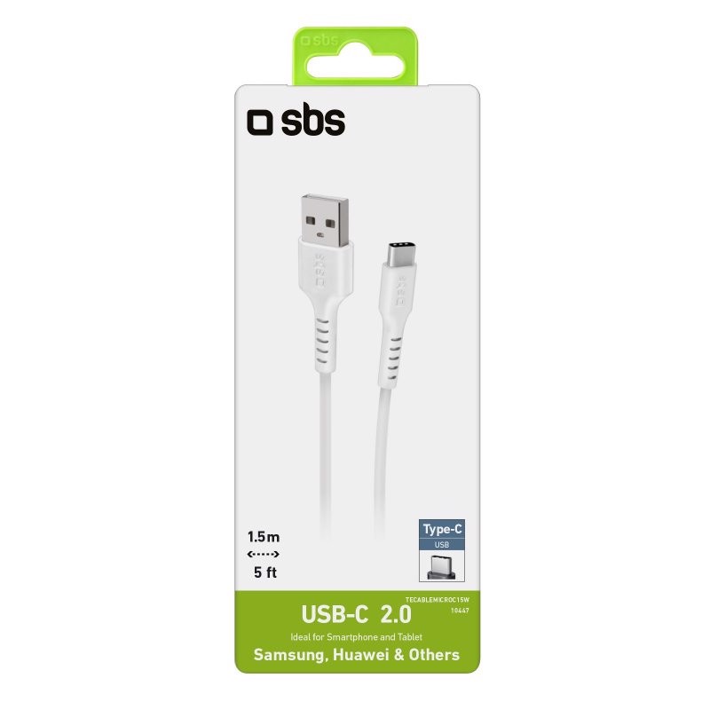 SBS TECABLEMICROC15W cavo USB USB 2.0 1,5 m USB A USB C Bianco