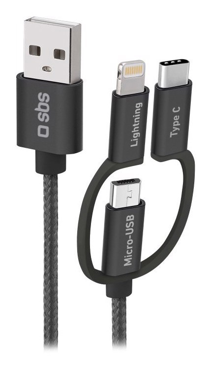 SBS TECABLEUSBIP531BW cavo USB USB 2.0 1,2 m USB A Micro-USB A Nero