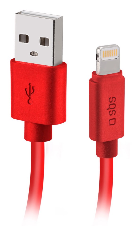 SBS TECABLPOLOLIG89R cavo Lightning 1 m Rosso