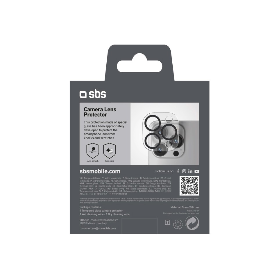 SBS TECAMGLIP16PK Protezione per obiettivo della fotocamera iphone16pro/max 1 pz