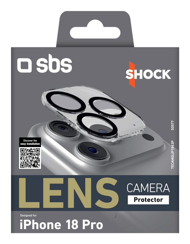 SBS TECAMGLIP1863P protezione per lo schermo e il retro dei telefoni cellulari Protezione per obiettivo della fotocamera Apple 1 pz