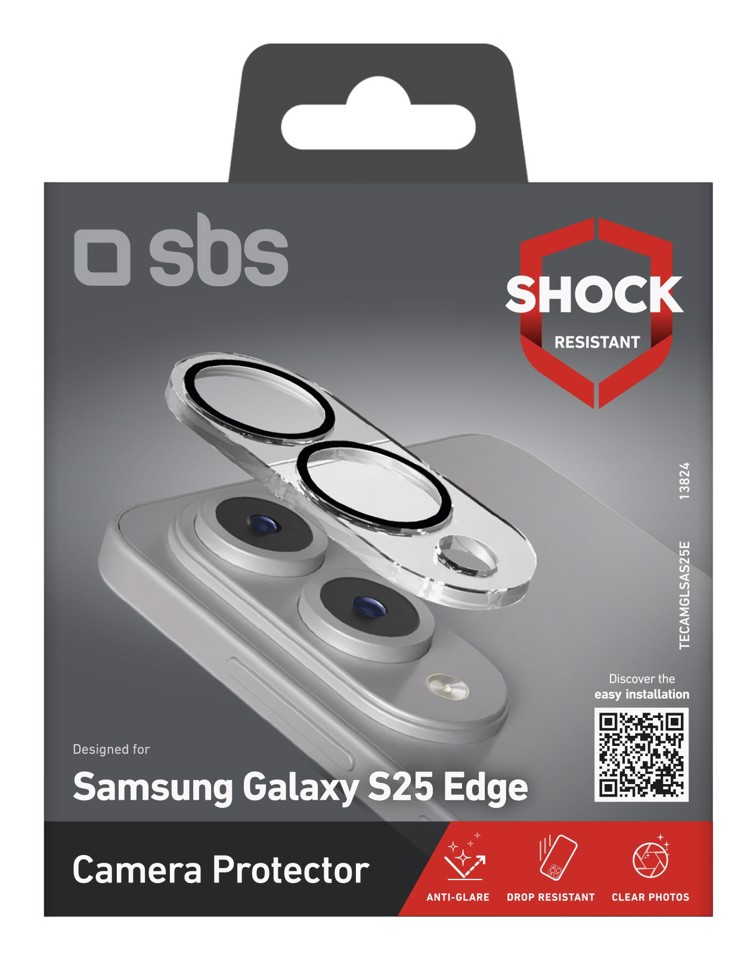 SBS TECAMGLSAS25E protezione per lo schermo e il retro dei telefoni cellulari Protezione per obiettivo della fotocamera Samsung 1 pz