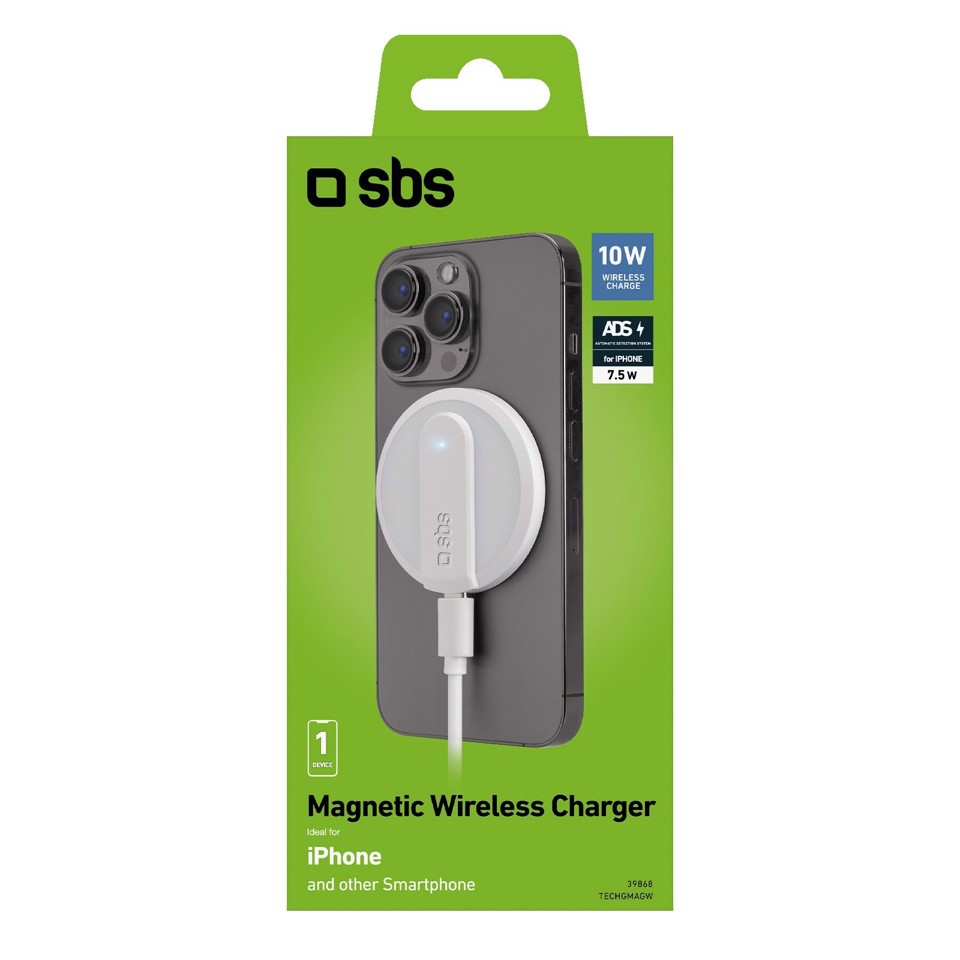 SBS TECHGMAGW Caricabatterie per dispositivi mobili Bianco Interno