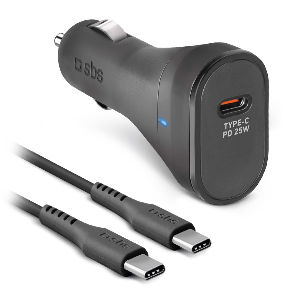 SBS TECRKITTCPD25W Caricabatterie per dispositivi mobili Universale Nero Accendisigari Auto