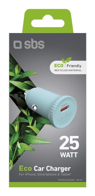 SBS TECRPD25LBGRS Caricabatterie per dispositivi mobili Universale Ciano Accendisigari Ricarica rapida Auto