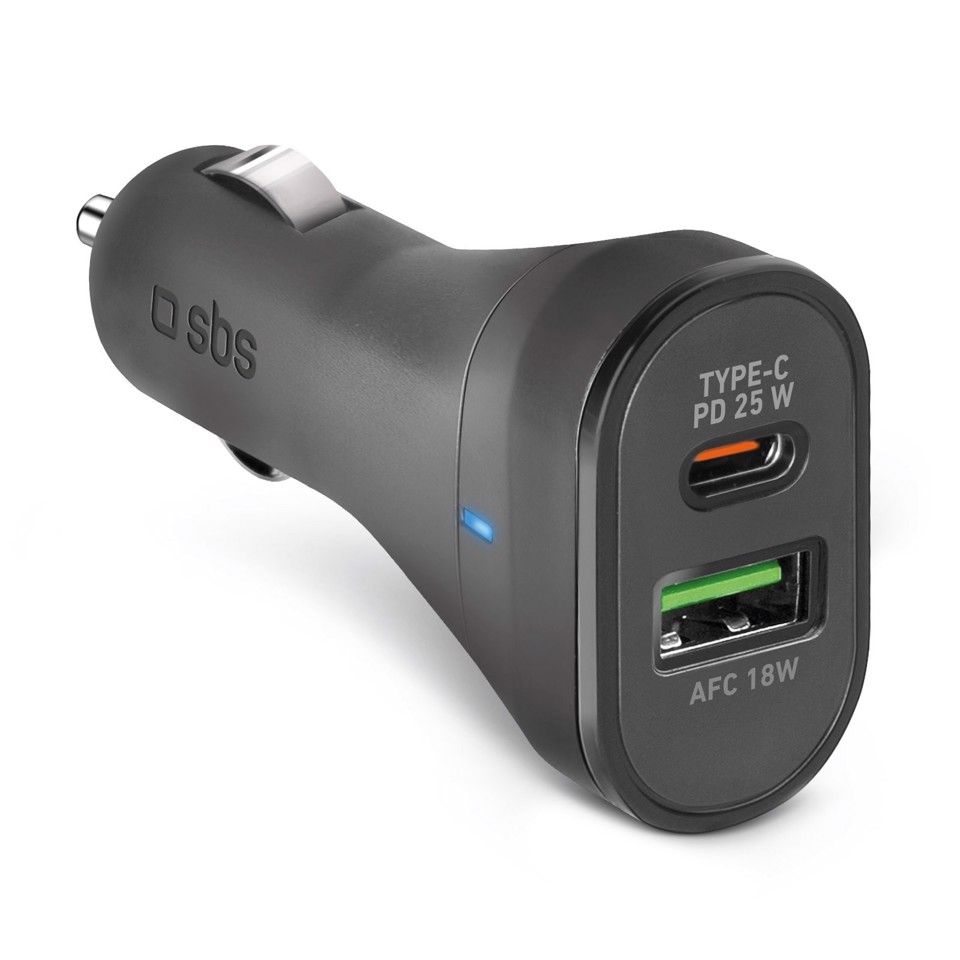 SBS TECRPD25W Caricabatterie per dispositivi mobili Universale Nero Accendisigari Ricarica rapida Auto