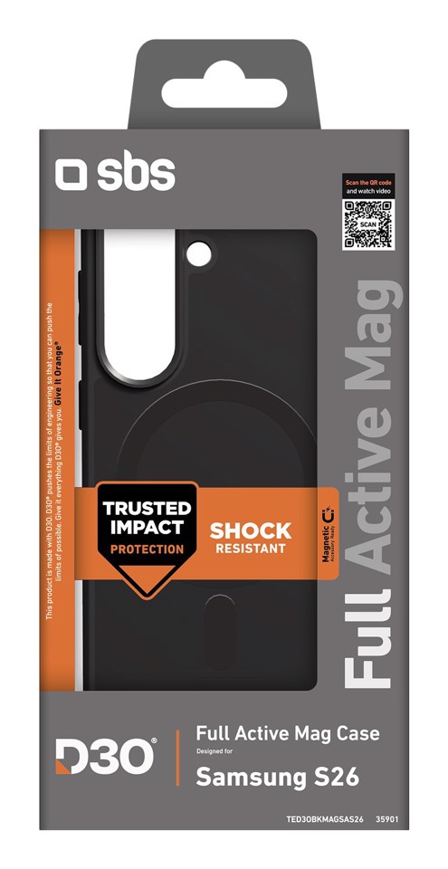 SBS TED3OBKMAGSA26 custodia per cellulare 16 cm (6.3") Cover Nero