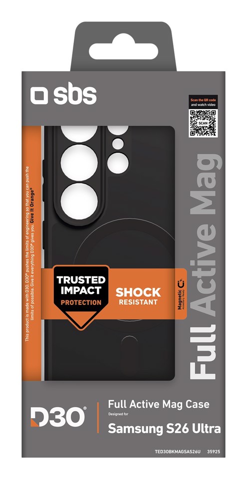 SBS TED3OBKMAGSA26U custodia per cellulare 17,5 cm (6.9") Cover Nero
