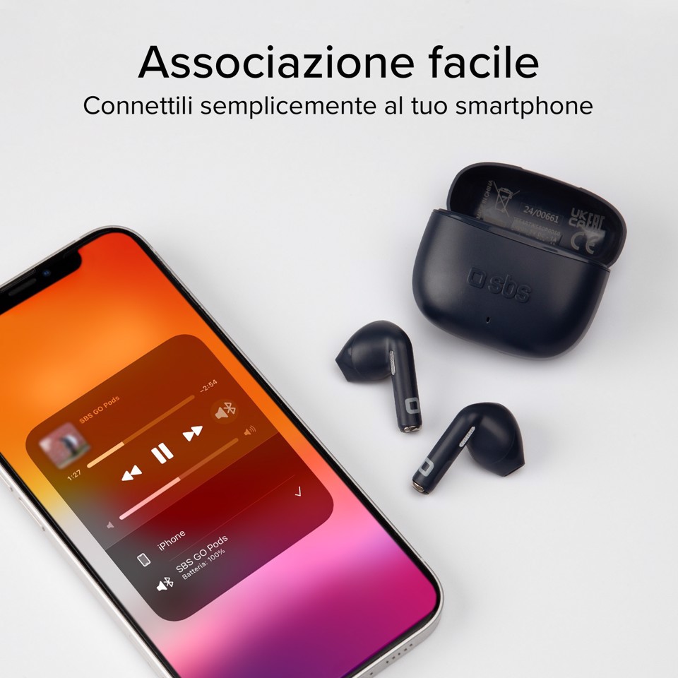SBS TEEARTWSGOPODSG cuffia e auricolare True Wireless Stereo (TWS) In-ear Musica e Chiamate Bluetooth Grigio