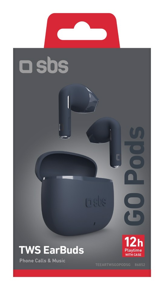 SBS TEEARTWSGOPODSG cuffia e auricolare True Wireless Stereo (TWS) In-ear Musica e Chiamate Bluetooth Grigio
