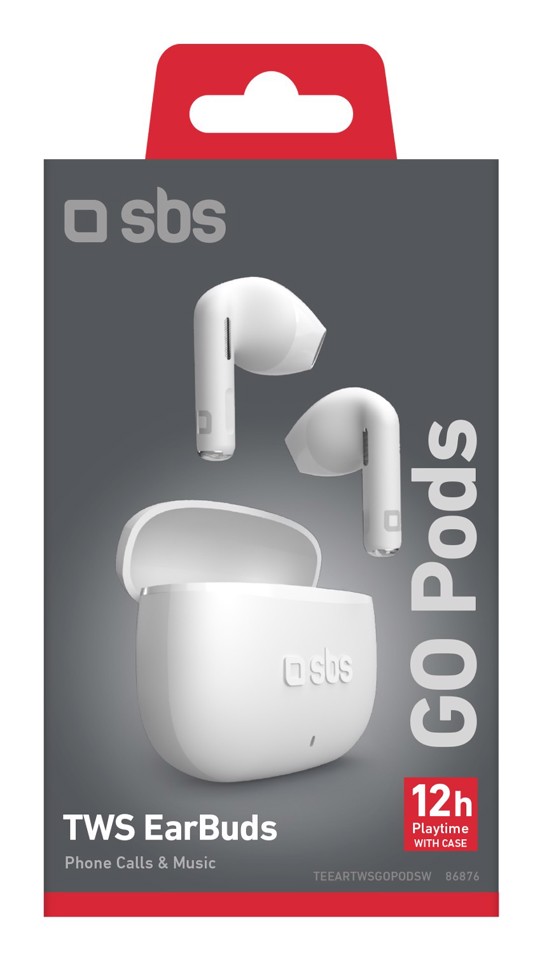 SBS TEEARTWSGOPODSW cuffia e auricolare True Wireless Stereo (TWS) In-ear Musica e Chiamate Bluetooth Bianco