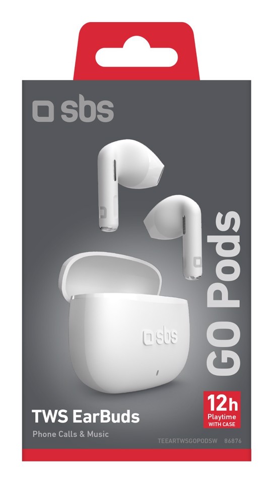 SBS TEEARTWSGOPODSW cuffia e auricolare True Wireless Stereo (TWS) In-ear Musica e Chiamate Bluetooth Bianco