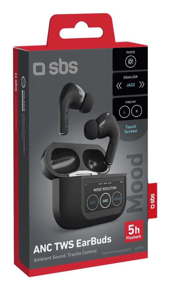 SBS TEEARTWSMOODBTK cuffia e auricolare True Wireless Stereo (TWS) In-ear Musica e Chiamate Bluetooth Nero
