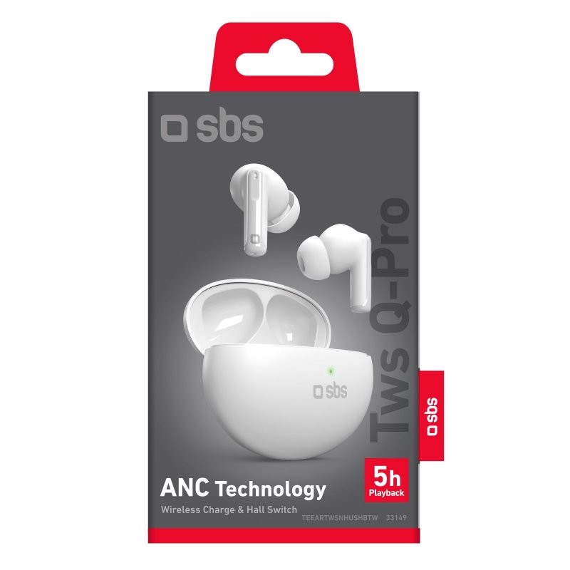 SBS TEEARTWSNHUSHBTW cuffia e auricolare True Wireless Stereo (TWS) In-ear Musica e Chiamate USB tipo-C Bluetooth Bianco