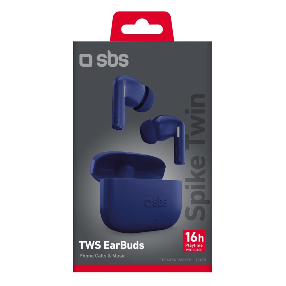 SBS TEEARTWSSPIKEB cuffia e auricolare True Wireless Stereo (TWS) In-ear Musica e Chiamate Blu