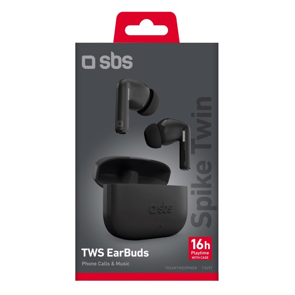 SBS TEEARTWSSPIKEK cuffia e auricolare True Wireless Stereo (TWS) In-ear Musica e Chiamate Nero