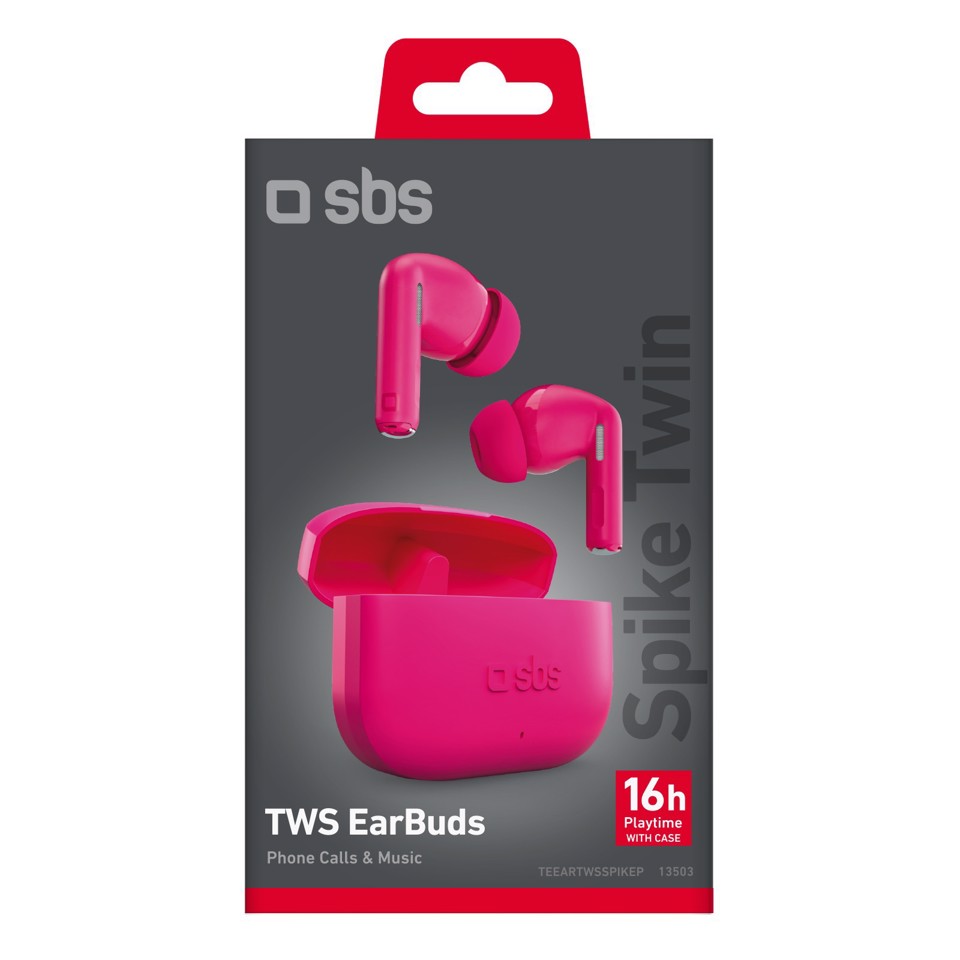 SBS TEEARTWSSPIKEP cuffia e auricolare True Wireless Stereo (TWS) In-ear Musica e Chiamate Rosa