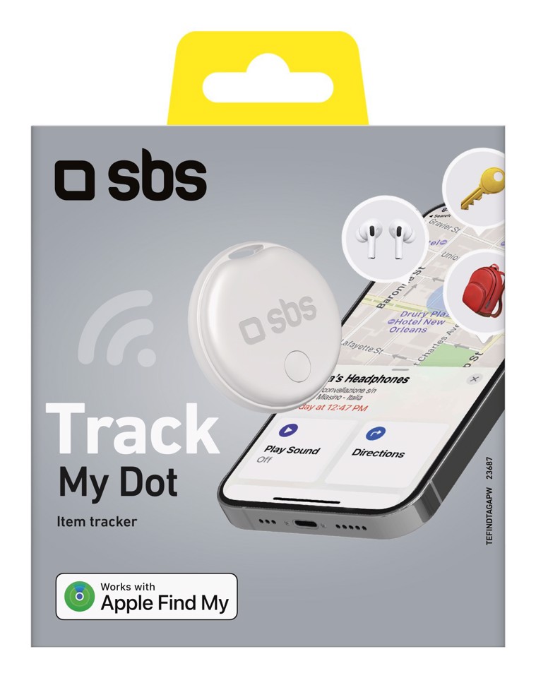 SBS TEFINDTAGAPW localizzatore e cercatore GPS Universale Bianco