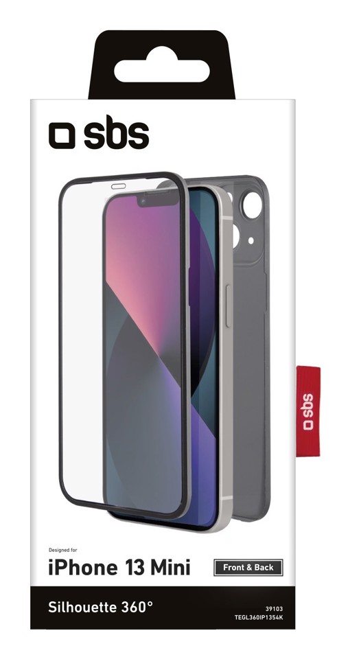 SBS TEGL360IP1354K custodia per cellulare 13,7 cm (5.4") Cover Nero, Trasparente