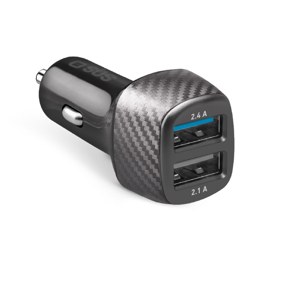 SBS TEHWCR2USB2A Caricabatterie per dispositivi mobili Nero Auto