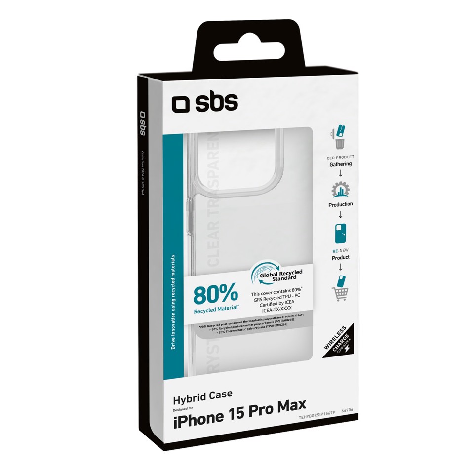 SBS TEHYBGRSIP1567P custodia per cellulare 17 cm (6.7") Cover Trasparente