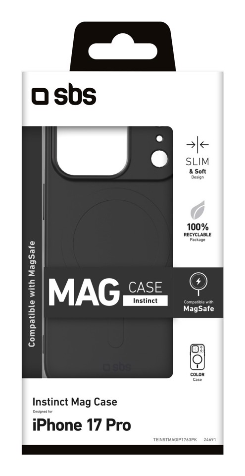 SBS TEINSTMAGIP1763PK Cover Nero mag iphone17pro