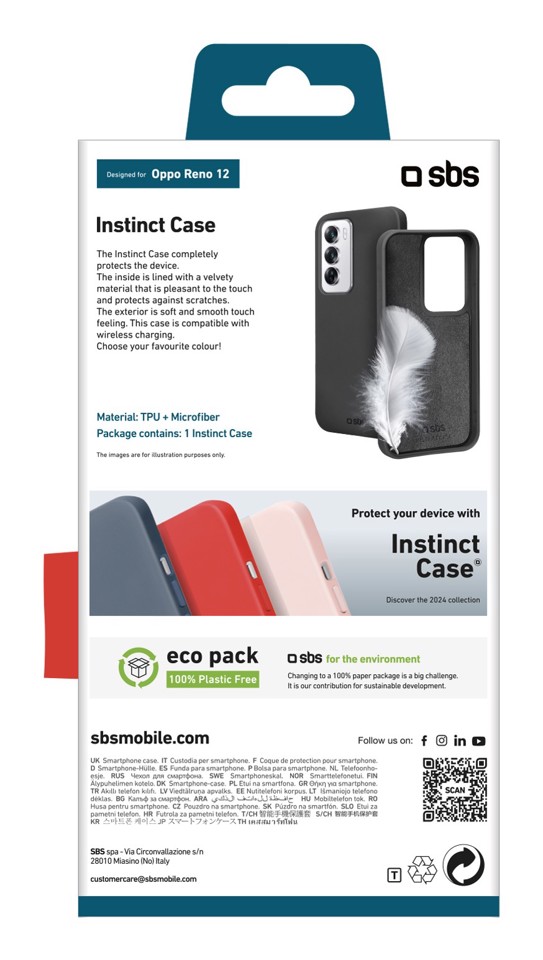 SBS TEINSTOPR12K Cover Nero oppo reno 12