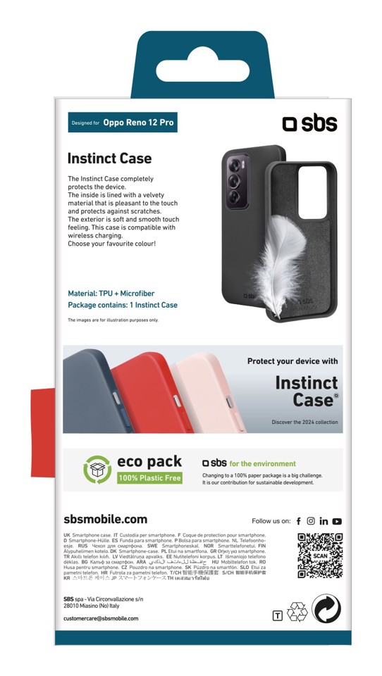 SBS TEINSTOPR12PK custodia per cellulare 17 cm (6.7") Cover Nero