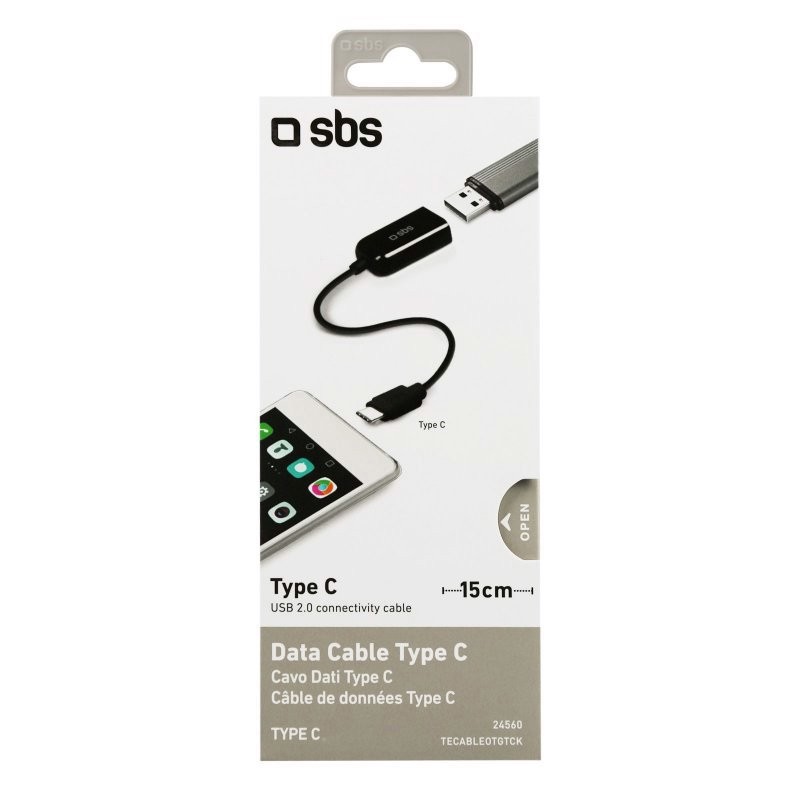 SBS TEKABELOTGTCK cavo USB USB 2.0 0,15 m USB A USB C Nero