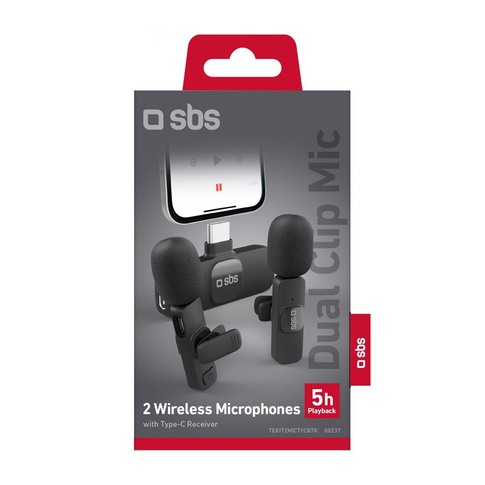 SBS TEKIT2MICTYCBTK microfono Nero Microfono a clip