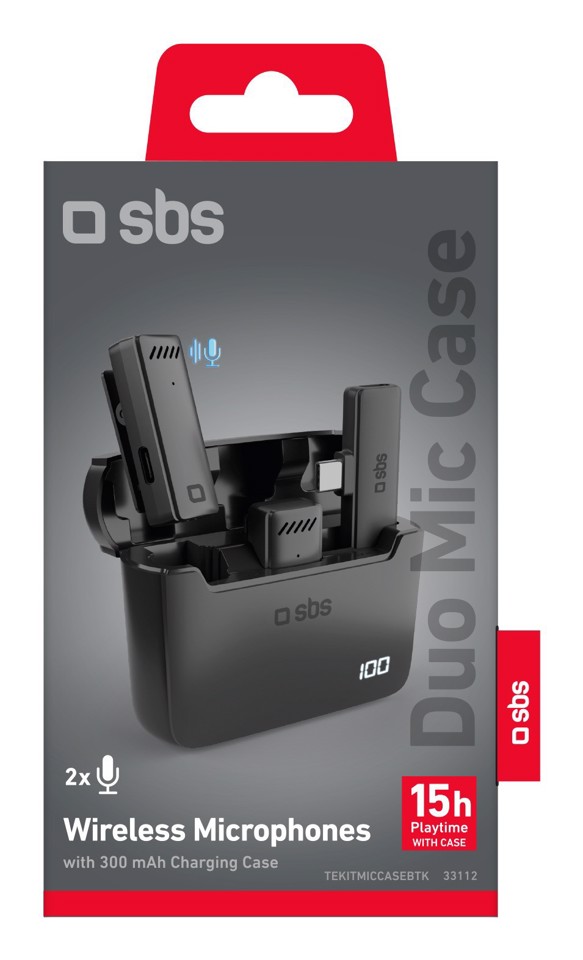 SBS TEKITMICCASEBTK microfono Nero Microfono a clip