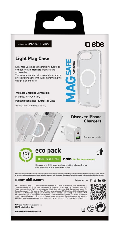 SBS TELIGMAGIPSE25 custodia per cellulare 15,5 cm (6.1") Cover Trasparente