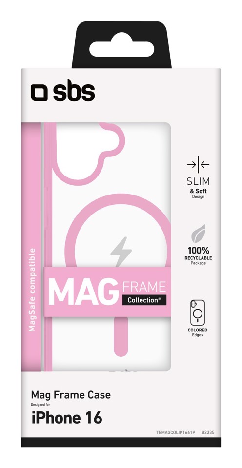 SBS TEMAGCOLIP1661P Cover Rosa, Trasparente iphone 16 magsafe