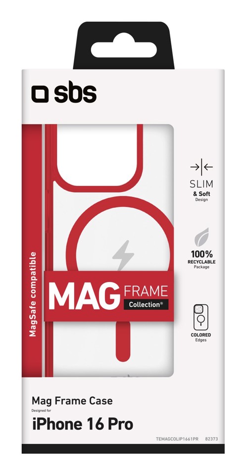 SBS TEMAGCOLIP1661PR Cover Rosso, Trasparente iphone 16 pro magsafe