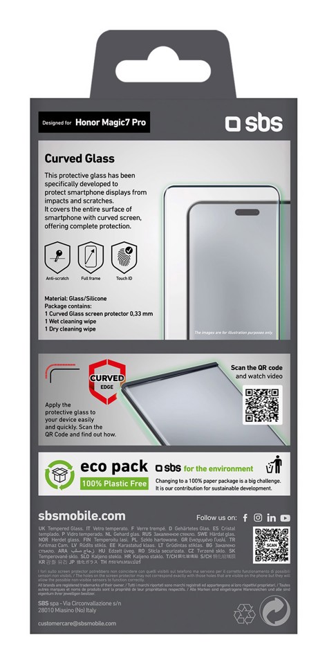 SBS TESCR4DHOM7P Pellicola proteggischermo trasparente Honor 1 pz